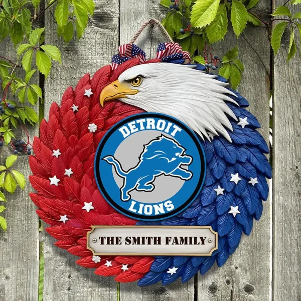 Detroit Lions Wood Sign For Home Custom Name Gift For Fan SPTWOODSIGN016 - Image 4