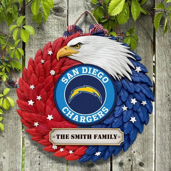 Los Angeles Chargers Wood Sign For Home Custom Name Gift For Fan SPTWOODSIGN019 - Image 2