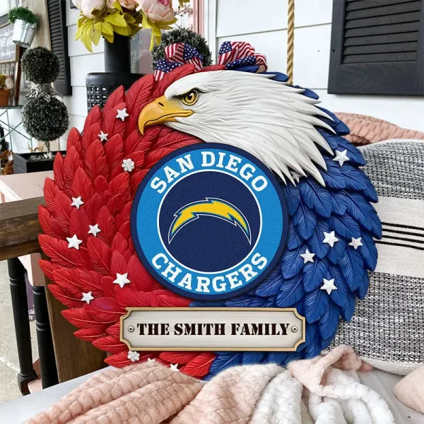Los Angeles Chargers Wood Sign For Home Custom Name Gift For Fan SPTWOODSIGN019 - Image 3