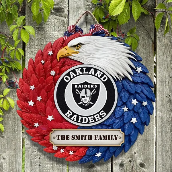 Las Vegas Raiders Wood Sign For Home Custom Name Gift For Fan SPTWOODSIGN020 - Image 2