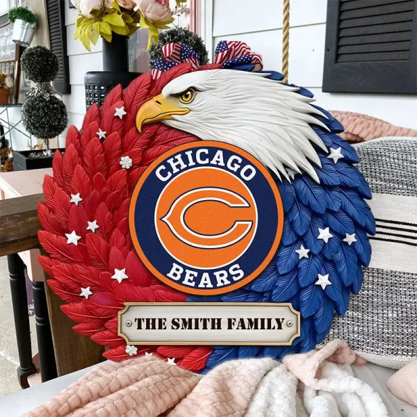 Chicago Bears Wood Sign For Home Custom Name Gift For Fan SPTWOODSIGN021 - Image 3