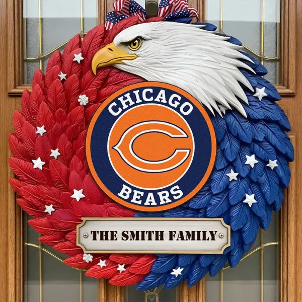 Chicago Bears Wood Sign For Home Custom Name Gift For Fan SPTWOODSIGN021