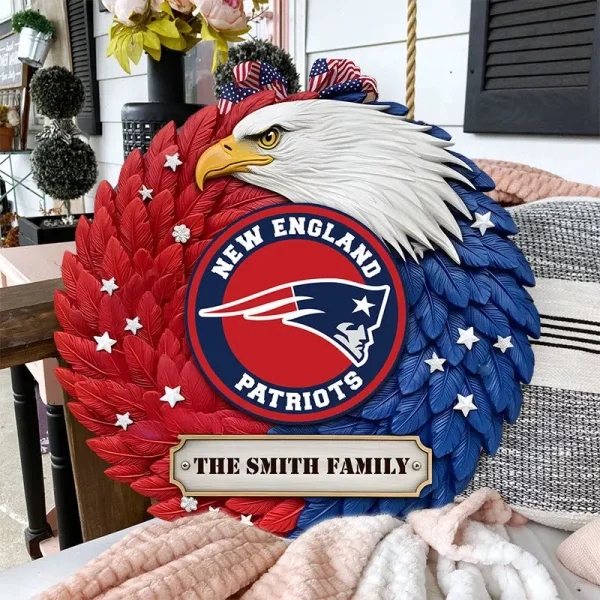New England Patriots Wood Sign For Home Custom Name Gift For Fan SPTWOODSIGN024 - Image 4