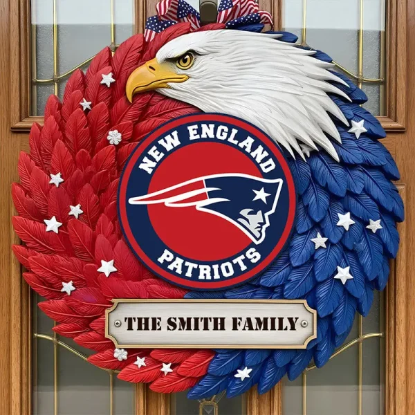 New England Patriots Wood Sign For Home Custom Name Gift For Fan SPTWOODSIGN024