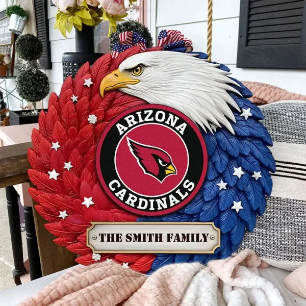 Arizona Cardinals Wood Sign For Home Custom Name Gift For Fan SPTWOODSIGN025 - Image 2