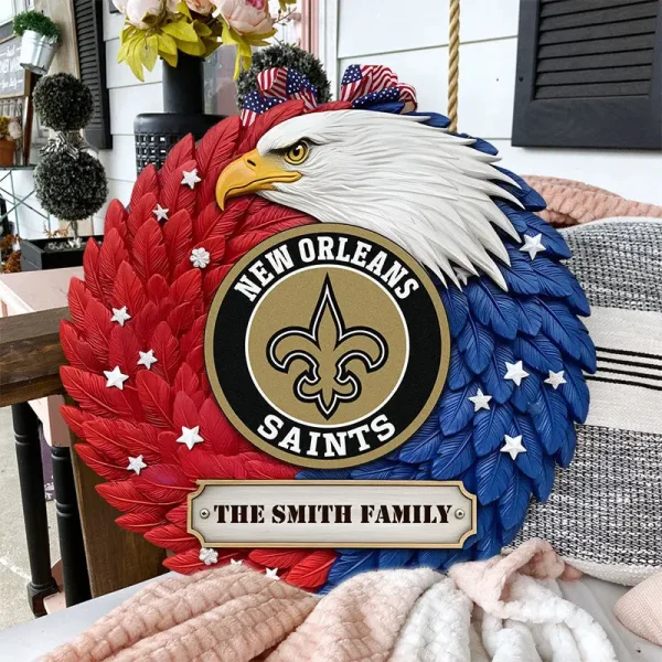 New Orleans Saints Wood Sign For Home Custom Name Gift For Fan SPTWOODSIGN026 - Image 2