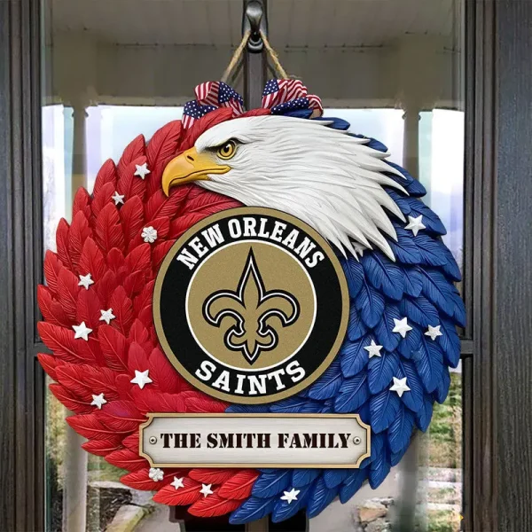 New Orleans Saints Wood Sign For Home Custom Name Gift For Fan SPTWOODSIGN026 - Image 3