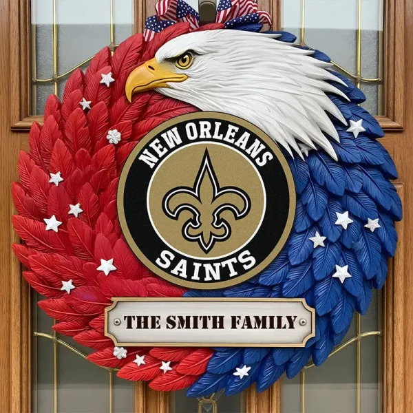New Orleans Saints Wood Sign For Home Custom Name Gift For Fan SPTWOODSIGN026