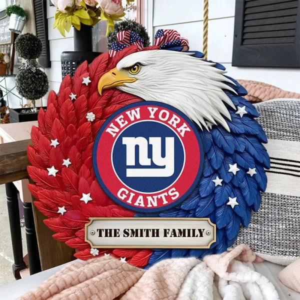 New York Giants Wood Sign For Home Custom Name Gift For Fan SPTWOODSIGN028 - Image 3