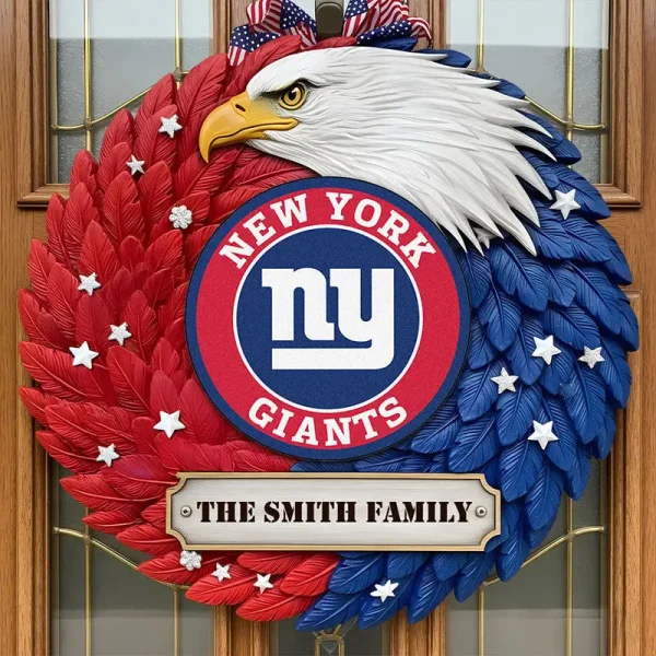New York Giants Wood Sign For Home Custom Name Gift For Fan SPTWOODSIGN028