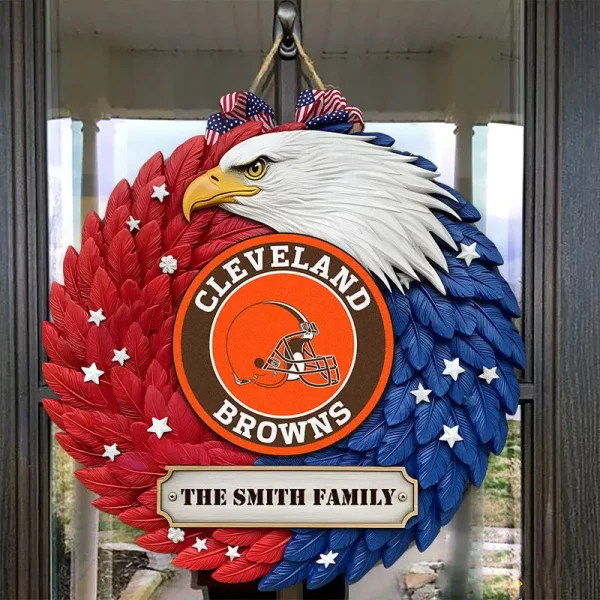 Cleveland Browns Wood Sign For Home Custom Name Gift For Fan SPTWOODSIGN029 - Image 2