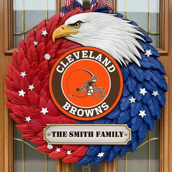 Cleveland Browns Wood Sign For Home Custom Name Gift For Fan SPTWOODSIGN029