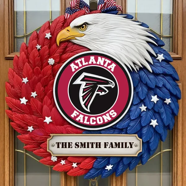 Atlanta Falcons Wood Sign For Home Custom Name Gift For Fan SPTWOODSIGN030