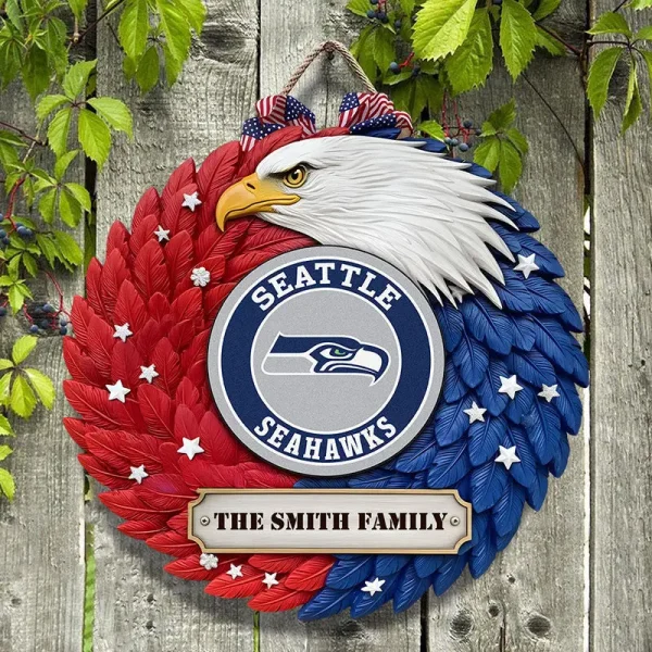 Seattle Seahawks Wood Sign For Home Custom Name Gift For Fan SPTWOODSIGN031 - Image 4