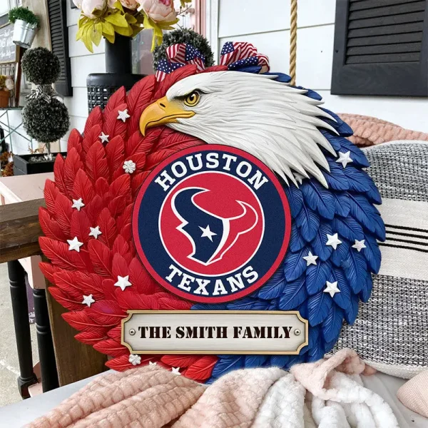 Houston Texans Wood Sign For Home Custom Name Gift For Fan SPTWOODSIGN032 - Image 2