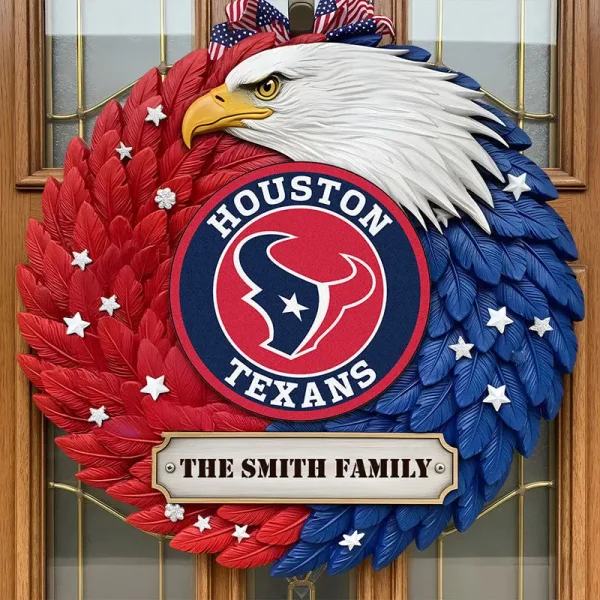 Houston Texans Wood Sign For Home Custom Name Gift For Fan SPTWOODSIGN032
