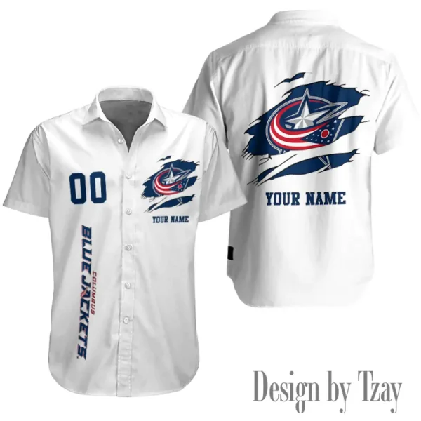 Columbus Blue Jackets NHL Button Shirt Summer Holiday Gift For Sports Enthusiast AZCBS242