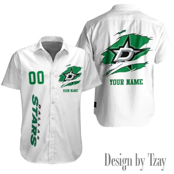 Dallas Stars NHL Button Shirt Summer Holiday Gift For Sports Enthusiast AZCBS243