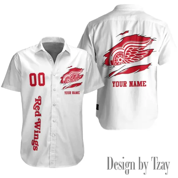 Detroit Red Wings NHL Button Shirt Summer Holiday Gift For Sports Enthusiast AZCBS244