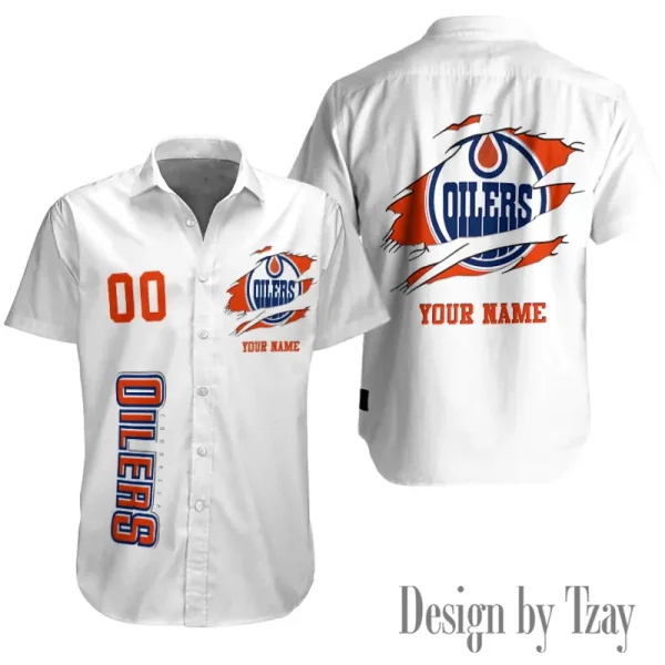 Edmonton Oilers NHL Button Shirt Summer Holiday Gift For Sports Enthusiast AZCBS245