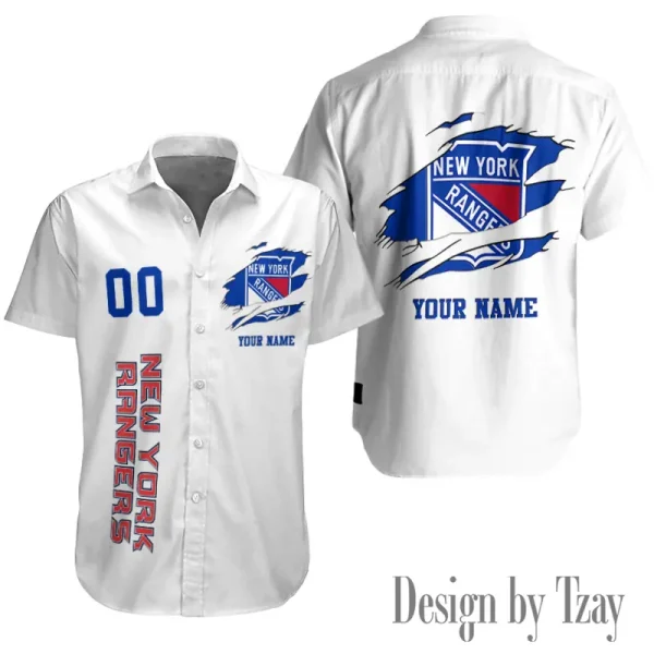 New York Rangers NHL Button Shirt Summer Holiday Gift For Sports Enthusiast AZCBS253