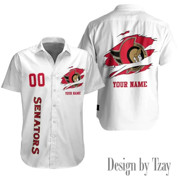 Ottawa Senators NHL Button Shirt Summer Holiday Gift For Sports Enthusiast AZCBS254