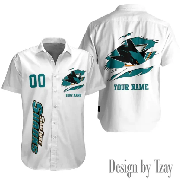 San Jose Sharks NHL Button Shirt Summer Holiday Gift For Sports Enthusiast AZCBS257