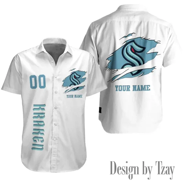 Seattle Kraken NHL Button Shirt Summer Holiday Gift For Sports Enthusiast AZCBS258