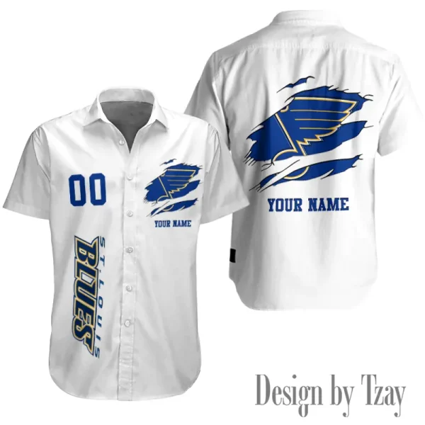 St Louis Blues NHL Button Shirt Summer Holiday Gift For Sports Enthusiast AZCBS259