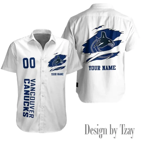 Vancouver Canucks NHL Button Shirt Summer Holiday Gift For Sports Enthusiast AZCBS263