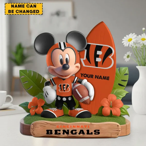 Cincinnati Bengals Football Team US Cartoon Mouse Surfing Acrylic Block SPTFTAB073