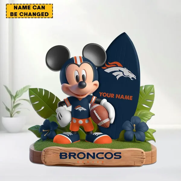 Denver Broncos Football Team US Cartoon Mouse Surfing Acrylic Block SPTFTAB075 - Image 2