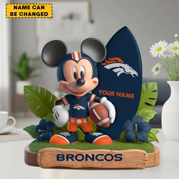 Denver Broncos Football Team US Cartoon Mouse Surfing Acrylic Block SPTFTAB075