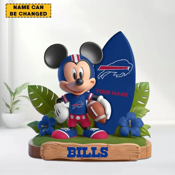 Buffalo Bills Football Team US Cartoon Mouse Surfing Acrylic Block SPTFTAB076 - Image 2