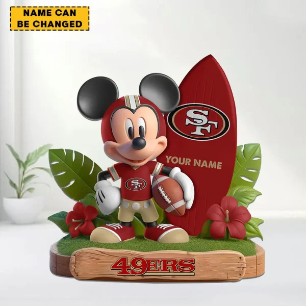 San Francisco 49ers Football Team US Cartoon Mouse Surfing Acrylic Block SPTFTAB078 - Image 2