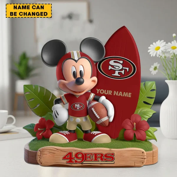 San Francisco 49ers Football Team US Cartoon Mouse Surfing Acrylic Block SPTFTAB078