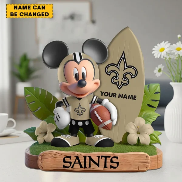 New Orleans Saints Football Team US Cartoon Mouse Surfing Acrylic Block SPTFTAB080