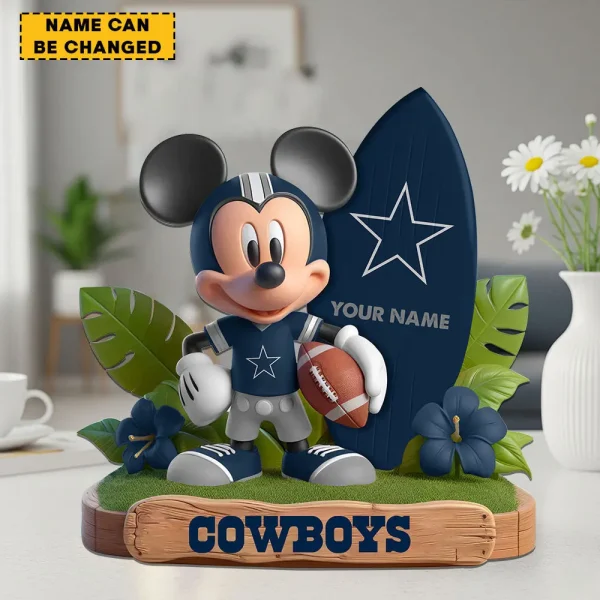 Dallas Cowboys Football Team US Cartoon Mouse Surfing Acrylic Block SPTFTAB081