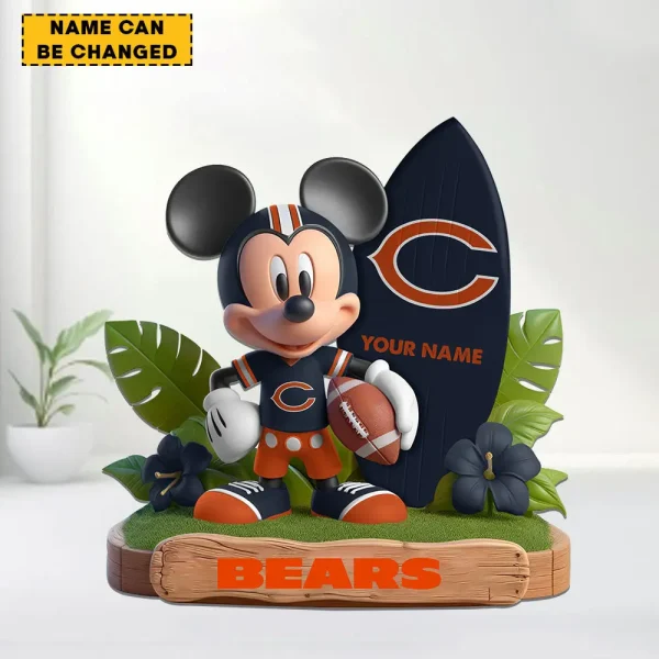 Chicago Bears Football Team US Cartoon Mouse Surfing Acrylic Block SPTFTAB082 - Image 2