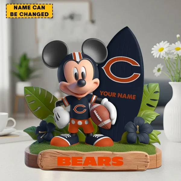 Chicago Bears Football Team US Cartoon Mouse Surfing Acrylic Block SPTFTAB082