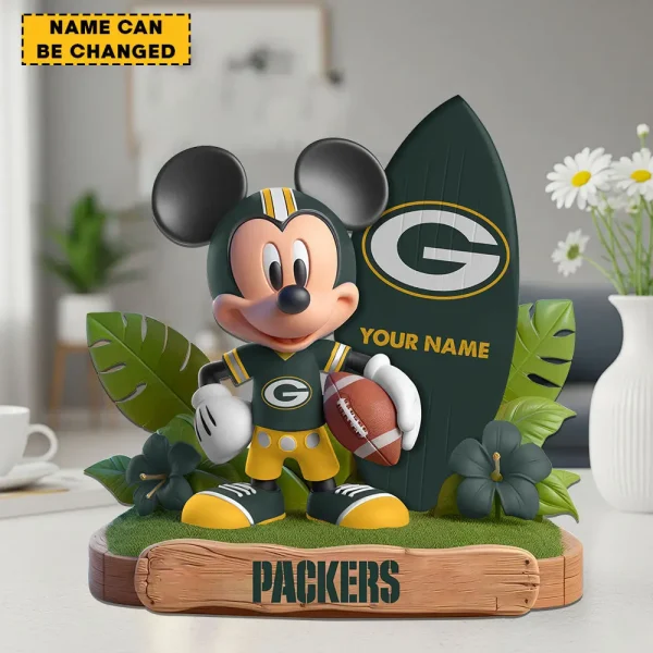 Green Bay Packers Football Team US Cartoon Mouse Surfing Acrylic Block SPTFTAB083