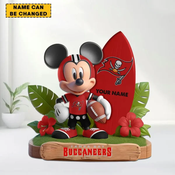 Tampa Bay Buccaneers Football Team US Cartoon Mouse Surfing Acrylic Block SPTFTAB084 - Image 2