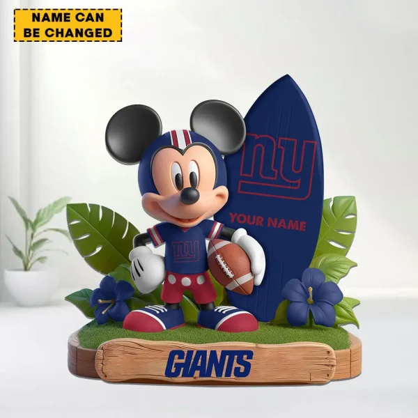 New York Giants Football Team US Cartoon Mouse Surfing Acrylic Block SPTFTAB085 - Image 2