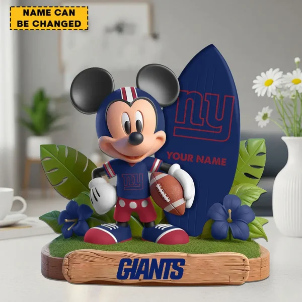 New York Giants Football Team US Cartoon Mouse Surfing Acrylic Block SPTFTAB085