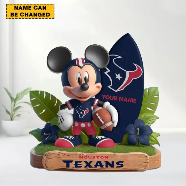 Houston Texans Football Team US Cartoon Mouse Surfing Acrylic Block SPTFTAB086 - Image 2
