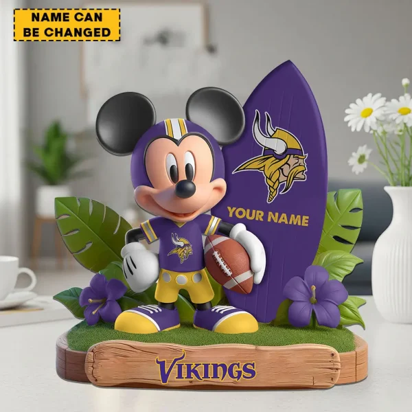 Minnesota Vikings Football Team US Cartoon Mouse Surfing Acrylic Block SPTFTAB087