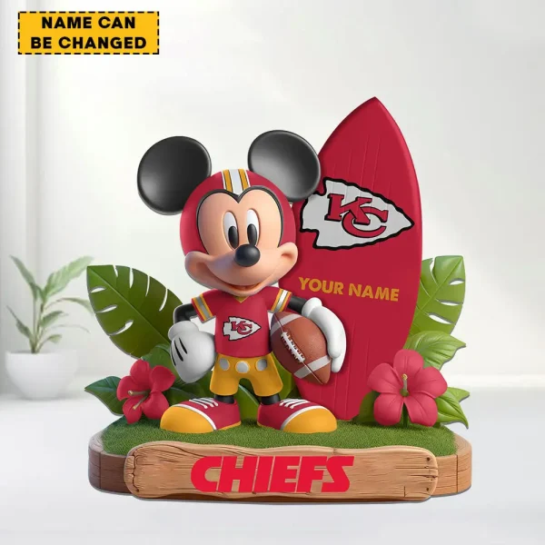 Kansas City Chiefs Football Team US Cartoon Mouse Surfing Acrylic Block SPTFTAB088 - Image 2