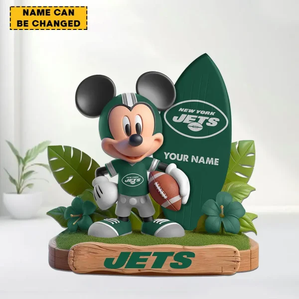 New York Jets Football Team US Cartoon Mouse Surfing Acrylic Block SPTFTAB089 - Image 2