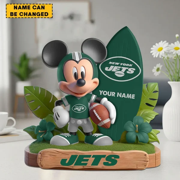 New York Jets Football Team US Cartoon Mouse Surfing Acrylic Block SPTFTAB089