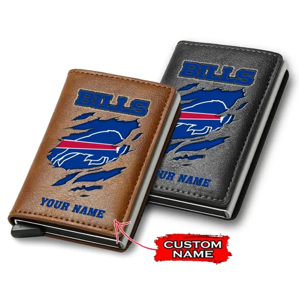 Buffalo Bills Credit Card Holder Leather Wallet SPTCHLW096